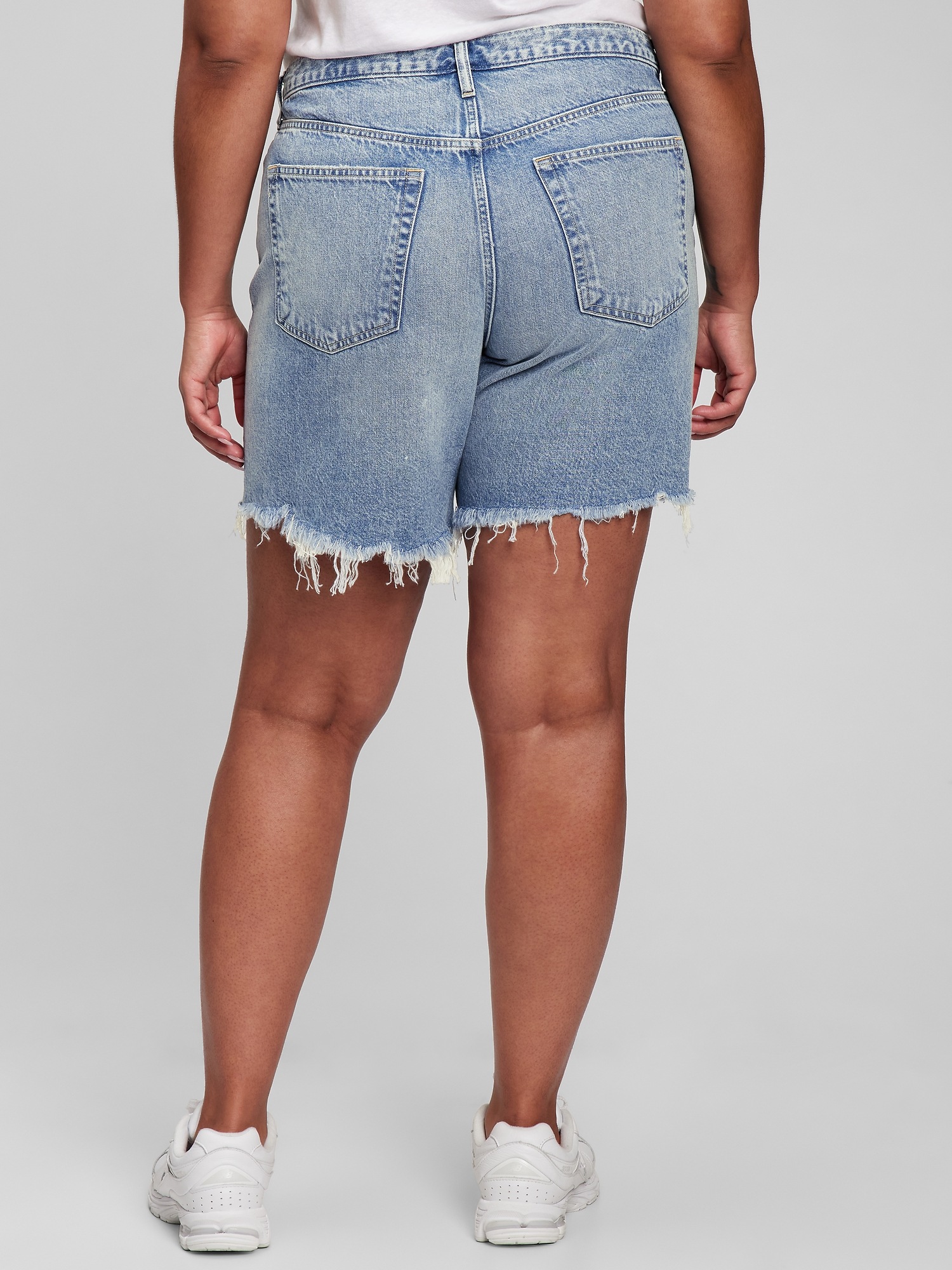 Mid Rise Loose Denim Bermuda Shorts 