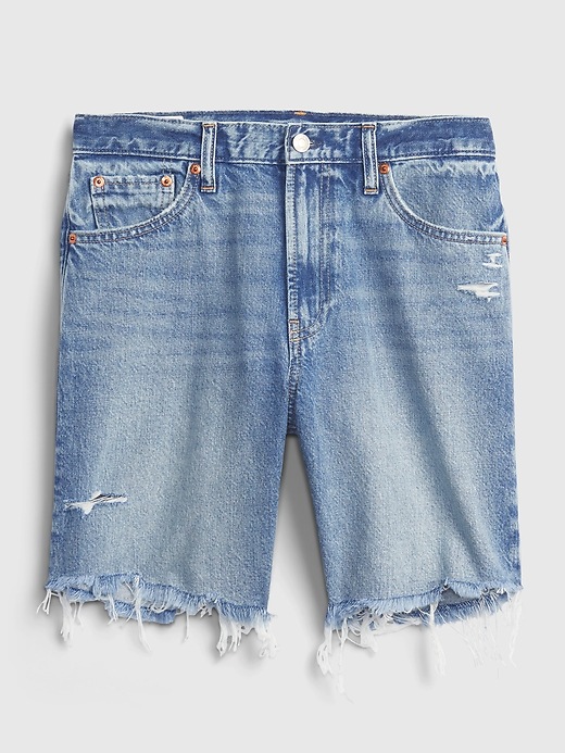 Image number 6 showing, Mid Rise Loose Denim Bermuda Shorts with Washwell