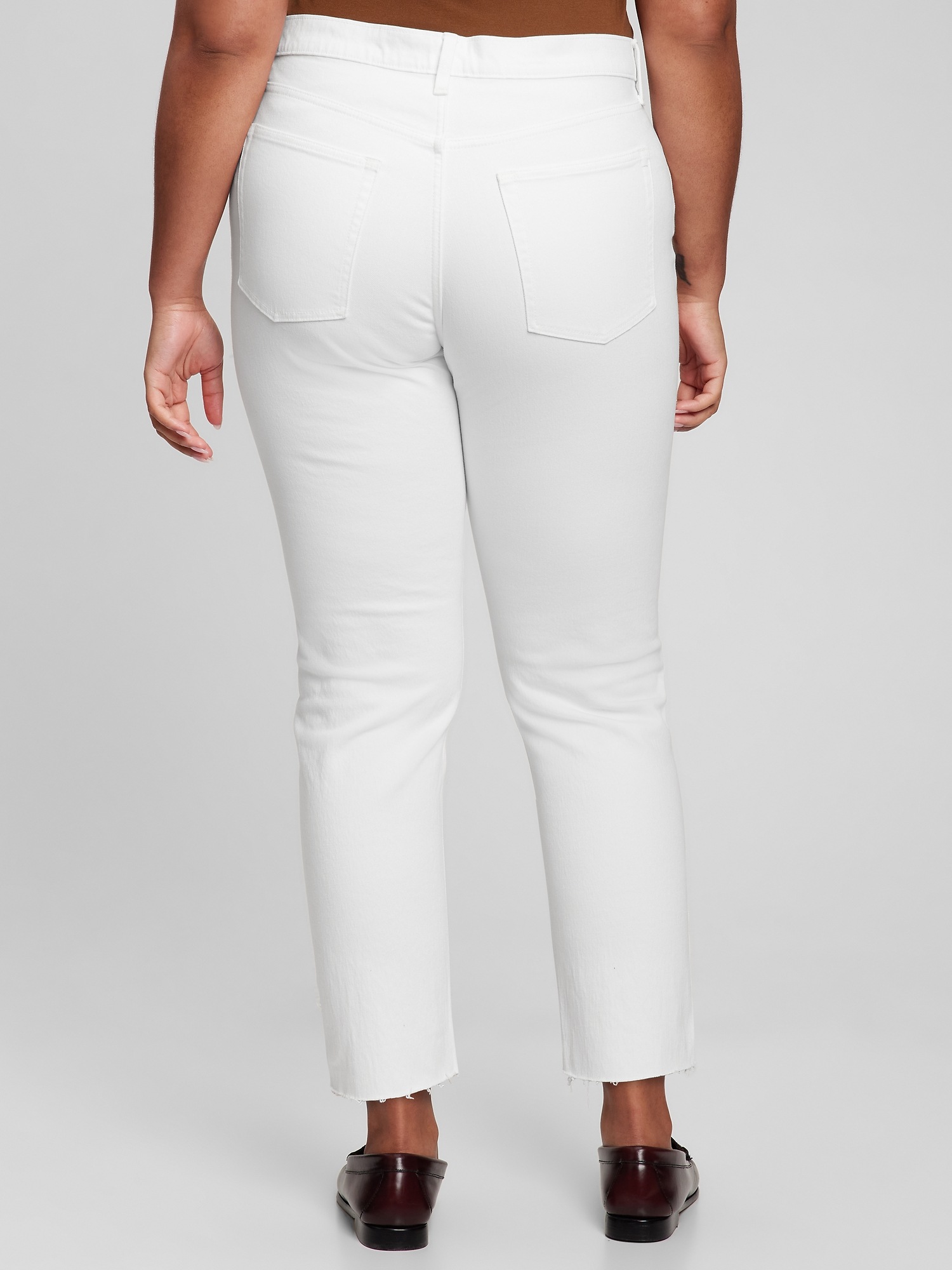 High Rise Cheeky Straight Jeans with 