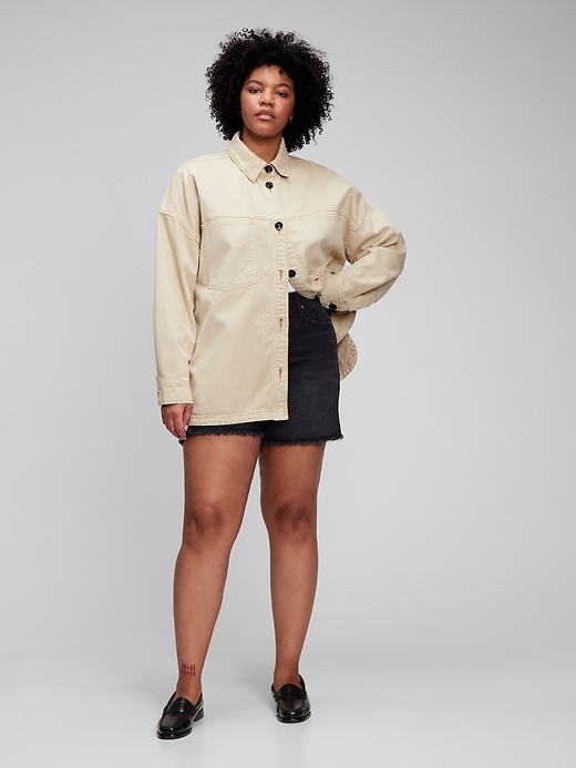 Image number 4 showing, Oversized Khaki Shirt Jacket with Washwell