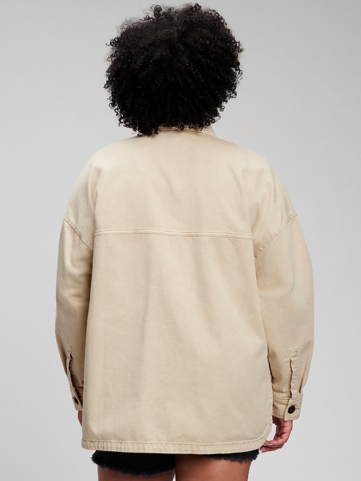 Image number 5 showing, Oversized Khaki Shirt Jacket with Washwell