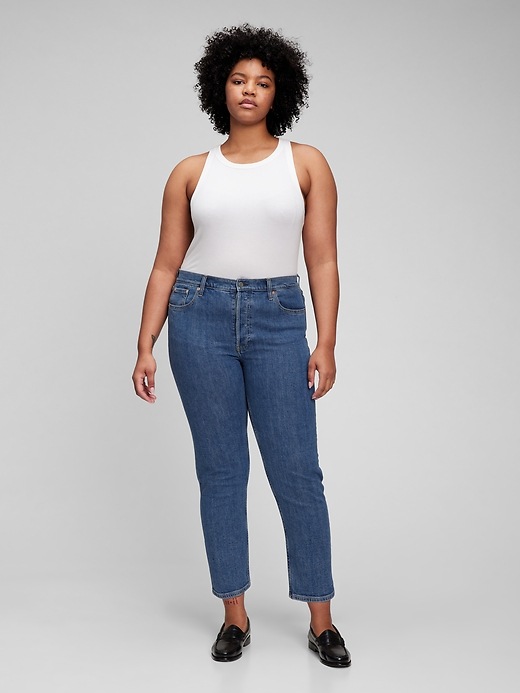 Image number 4 showing, High Rise Cheeky Straight Jeans with Washwell