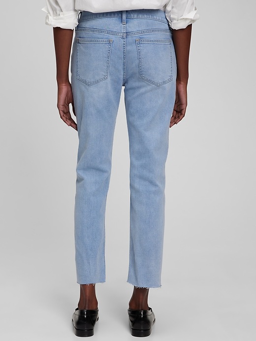 2 of 8 showing, with the color Light wash of product Mid Rise Girlfriend Jeans