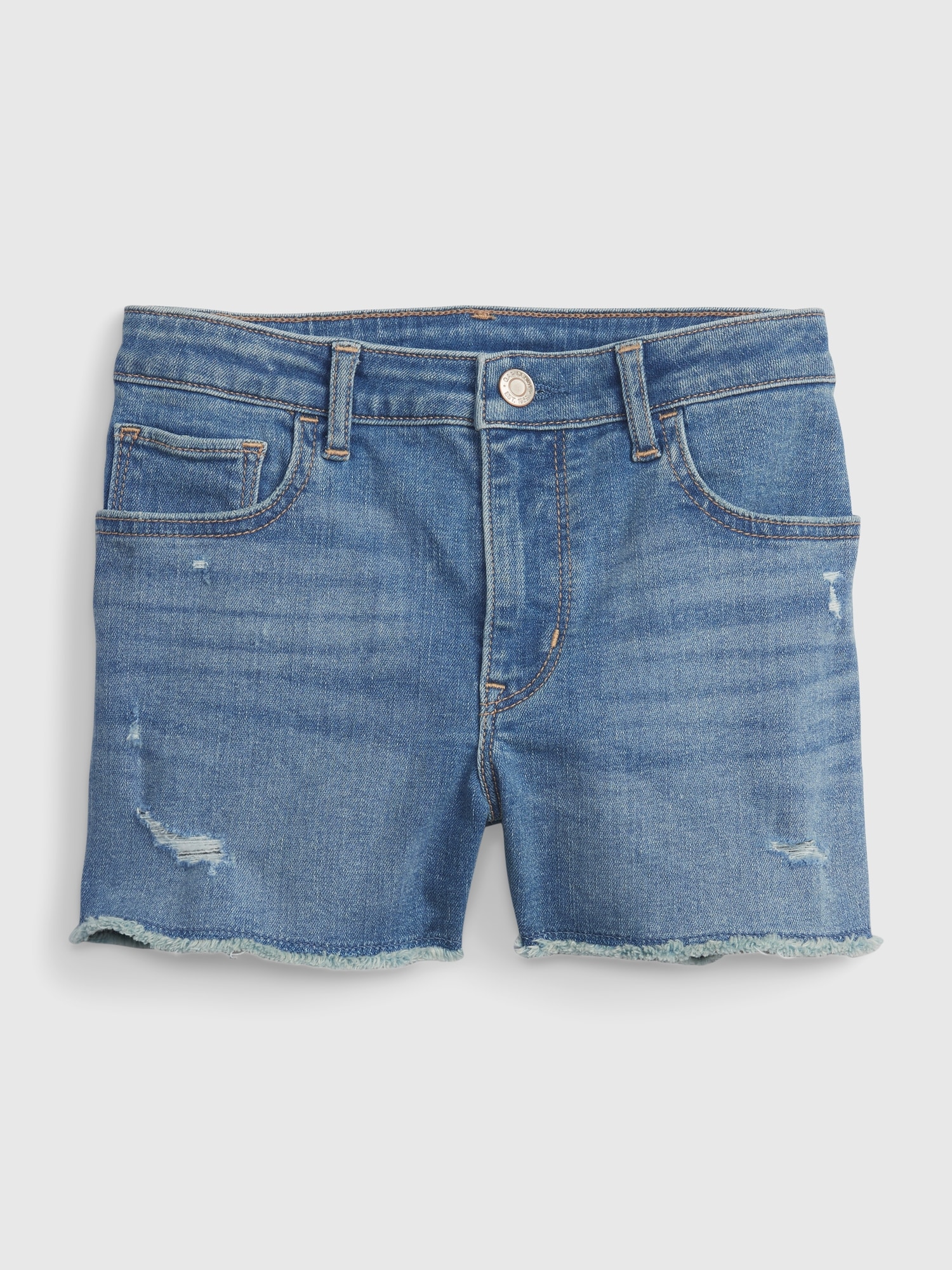 Kids High Rise Denim Shortie Shorts with Washwell | Gap