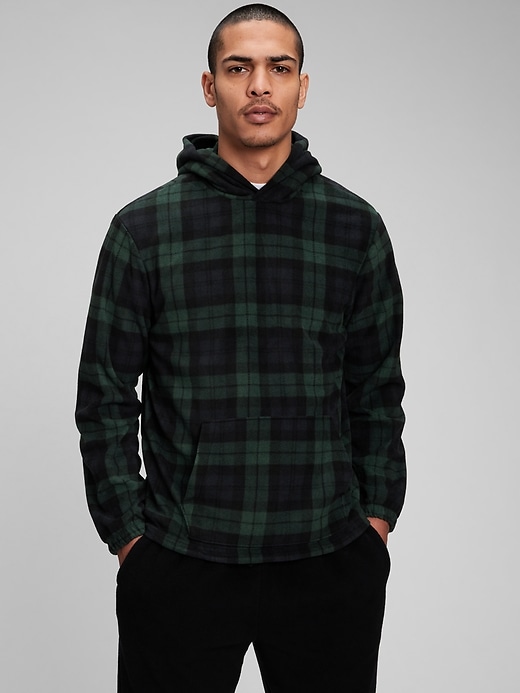 1 of 8 showing, with the color family matching blackwatch plaid of product Microfleece Hoodie