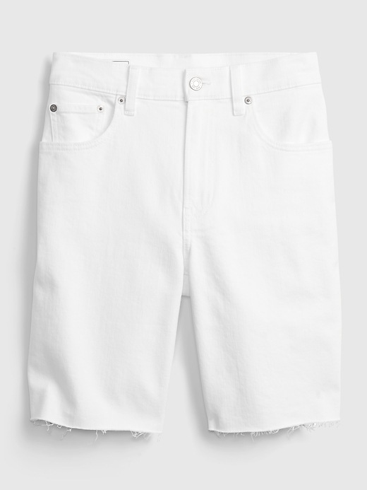 Image number 6 showing, High Rise Denim Bermuda Shorts with Washwell