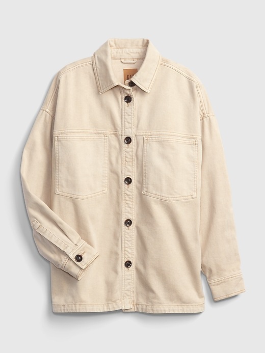 Image number 6 showing, Oversized Khaki Shirt Jacket with Washwell