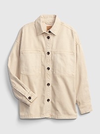 Oversized Khaki Shirt Jacket with 
