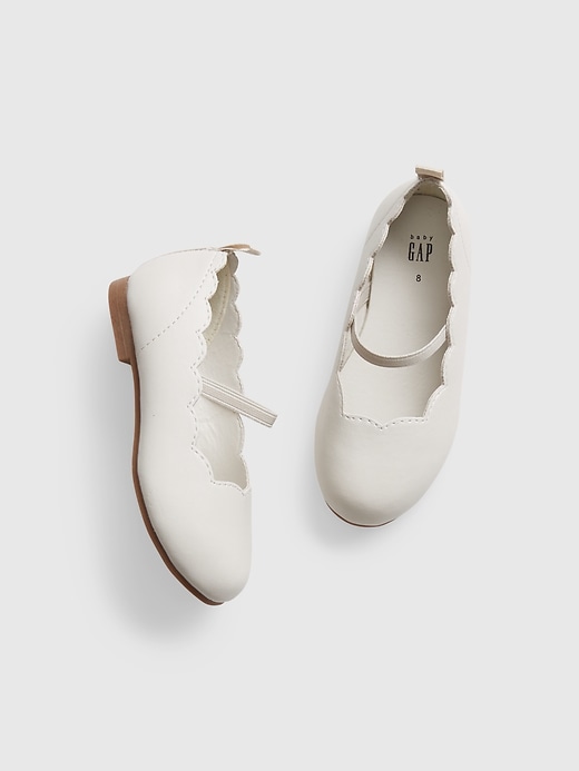 1 of 8 showing, with the color beach pebble beige of product Toddler Scallop Ballet Slipper