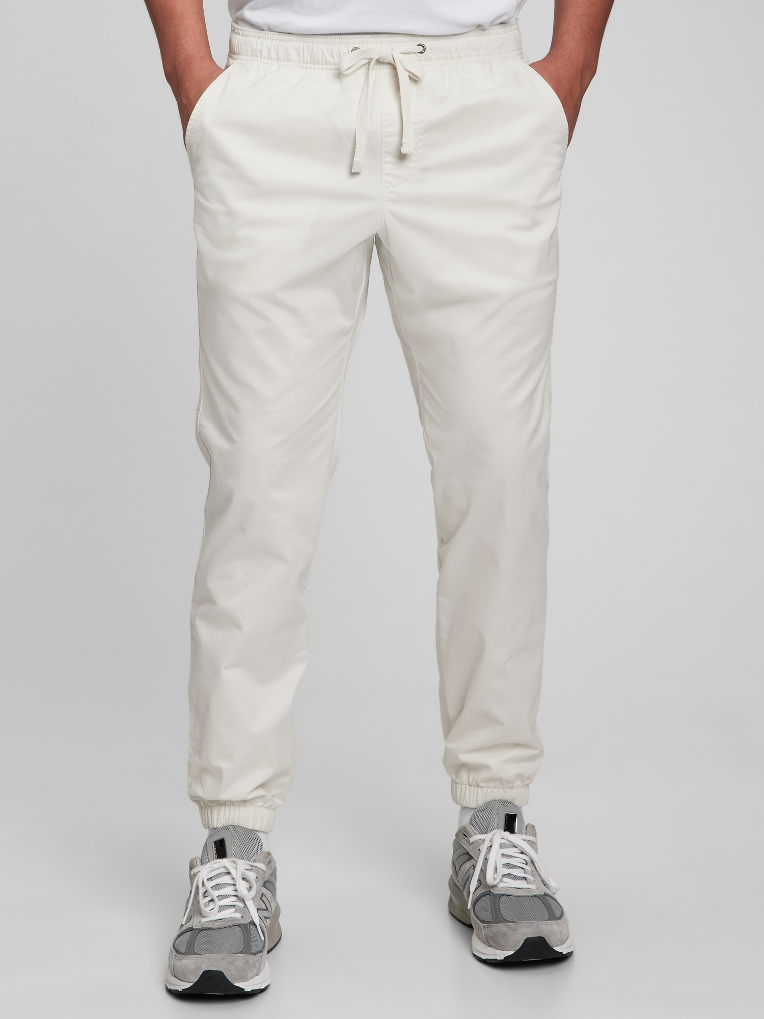 Gap Slim Canvas Joggers with Gapflex beige. 1