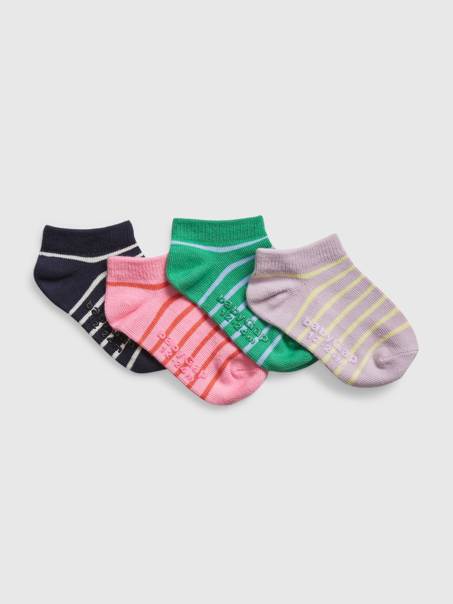 Toddler Striped No Show Socks (4Pack) Gap