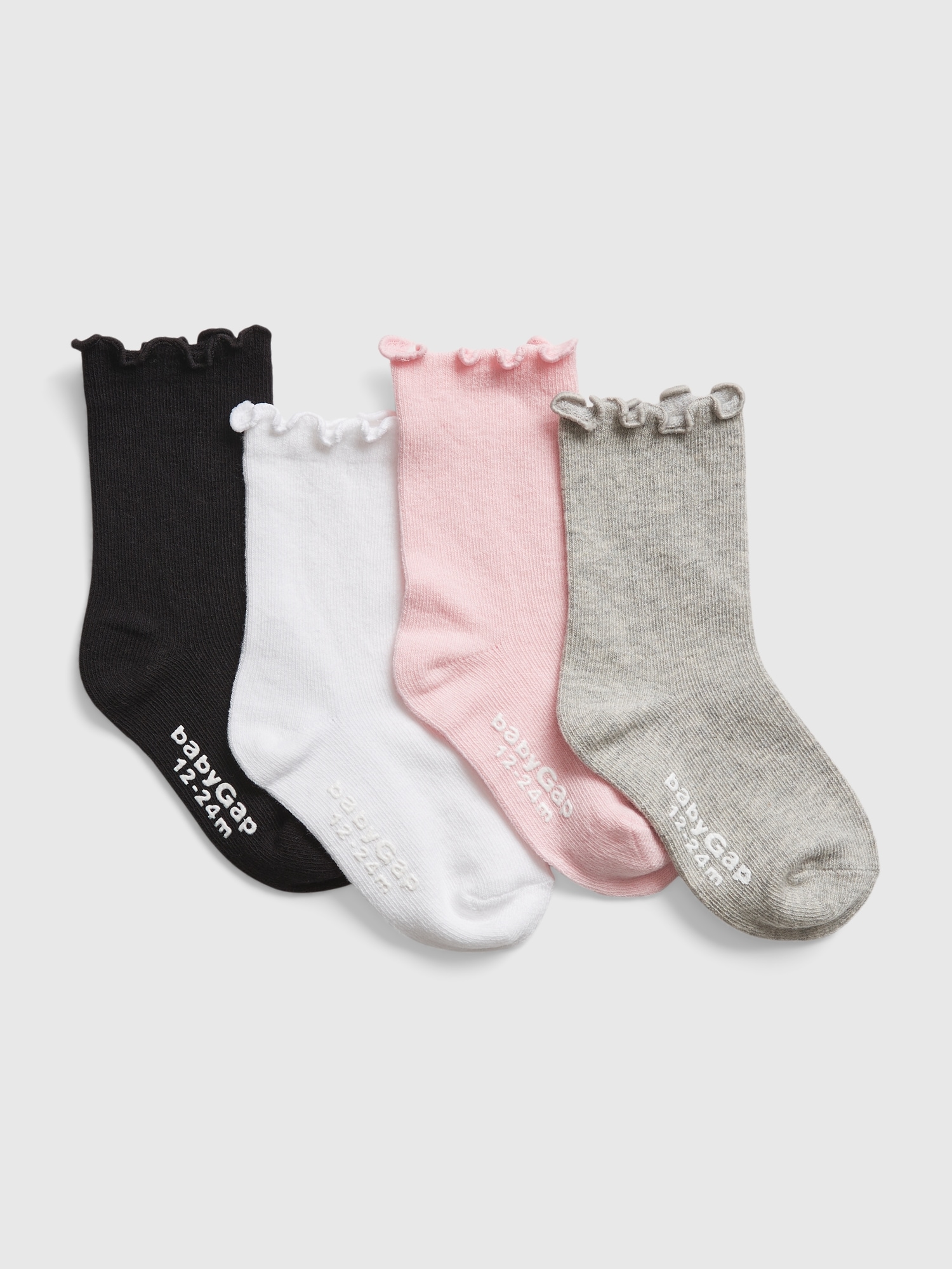 Gap Toddler Lettuce Trim Crew Socks (4-Pack)