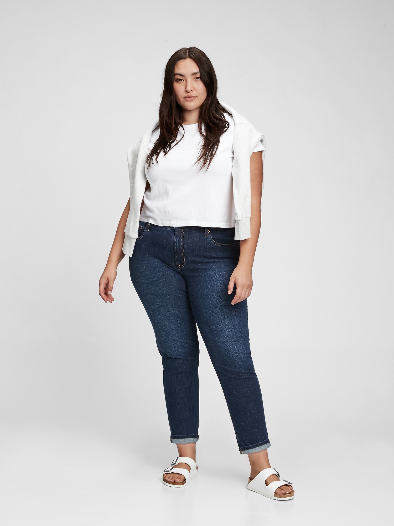 Mid Rise Girlfriend Jeans with Washwell Gap