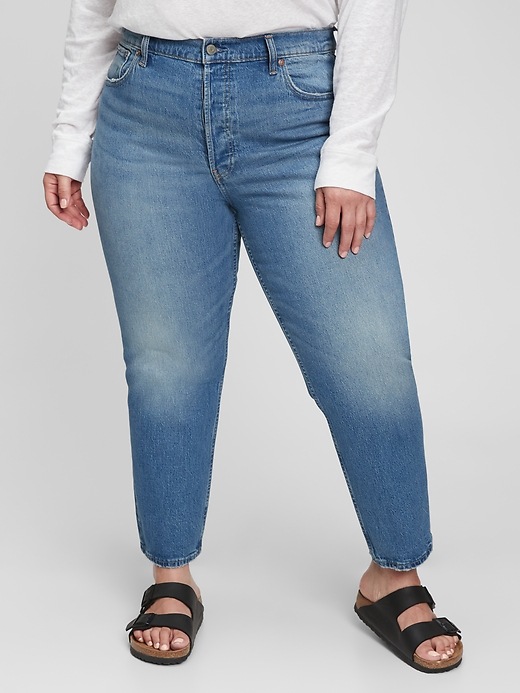 Image number 4 showing, High Rise Cheeky Straight Jeans with Washwell