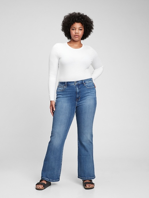 Image number 4 showing, High Rise Flare Jeans with Washwell