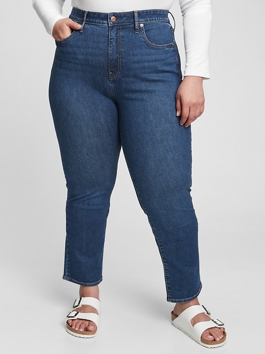 Image number 4 showing, High Rise Classic Straight Jeans with Washwell