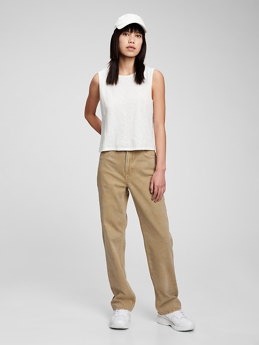 1 of 8 showing, with the color khaki of product Teen Sky-High Rise '90s Loose Jeans with Washwell