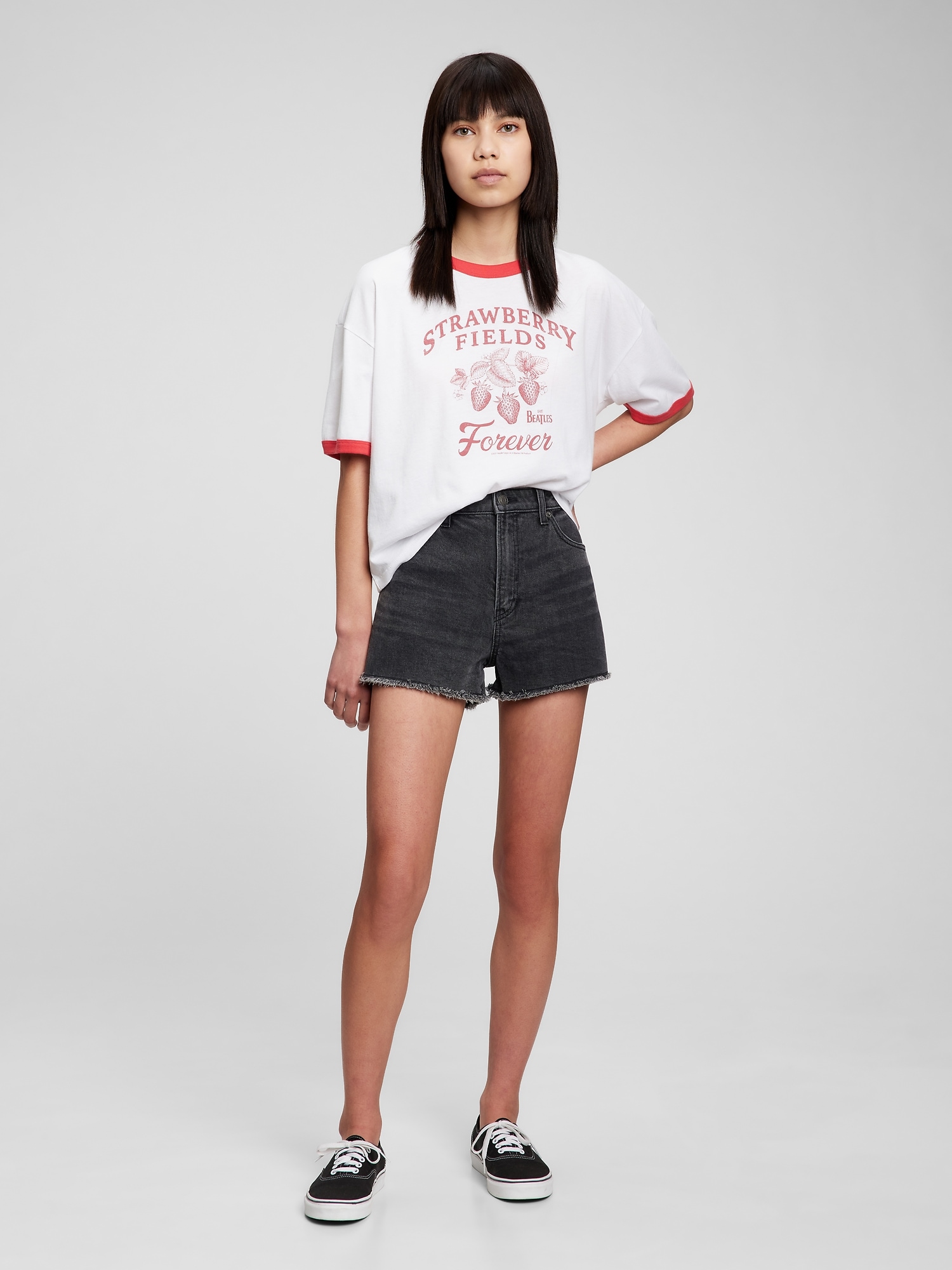 Teen Sky High Rise Denim Shorts with 
