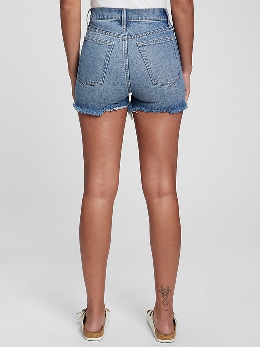 2 of 8 showing, with the color medium wash of product 3" Sky High Rise Cheeky Shorts with Washwell