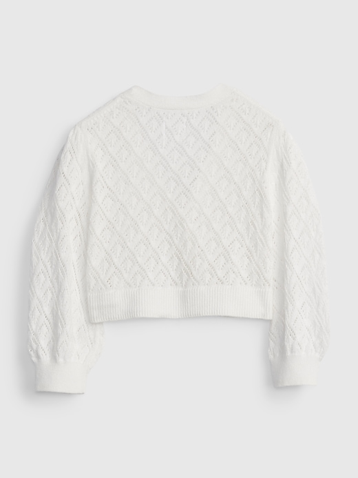 2 of 8 showing, with the color new off white of product Baby Pointelle Cardigan