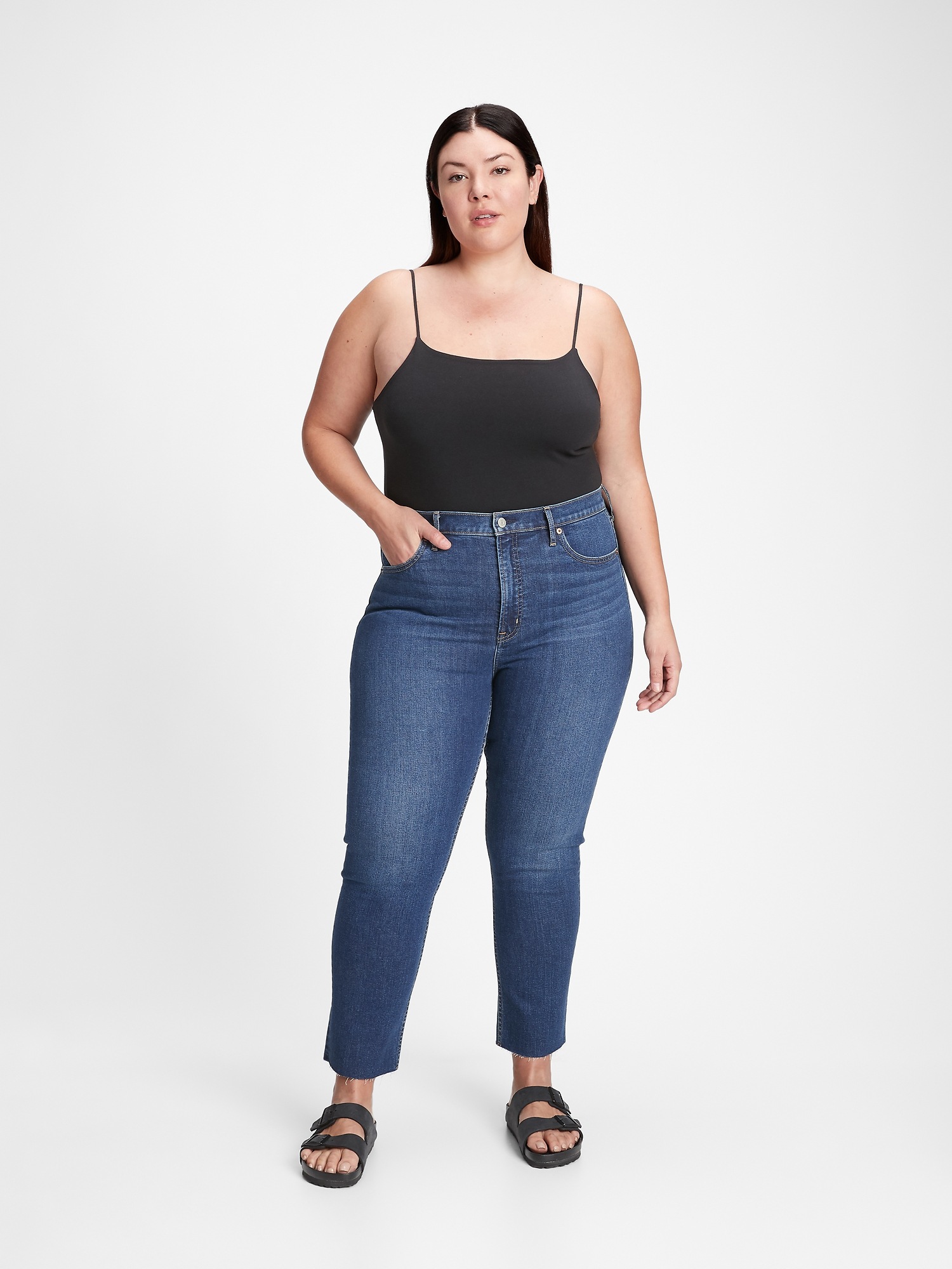 gap high rise slim straight