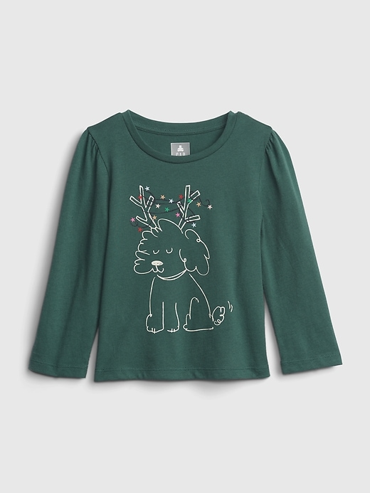 Organic Cotton Hooded Holiday Moose Printed Top Organic Cotton Hooded Holiday Moose Printed Top