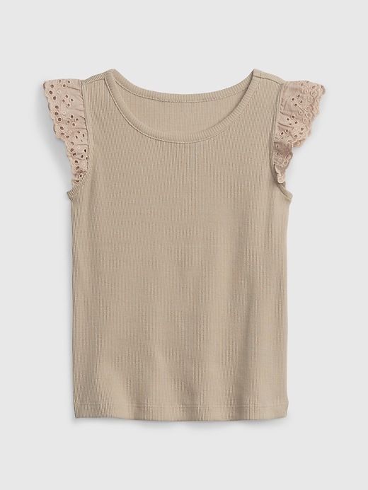 1 of 8 showing, with the color new sand beige of product Toddler Flutter Tank Top