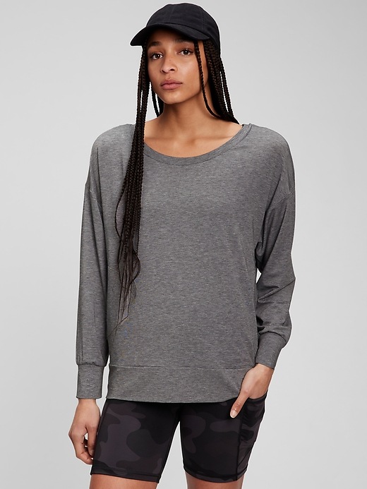 View large product image 1 of 1. GapFit Breathe Relaxed Long Sleeve Shirt