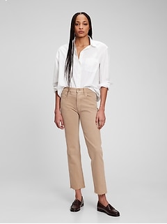High Rise Cheeky Straight Jeans with 