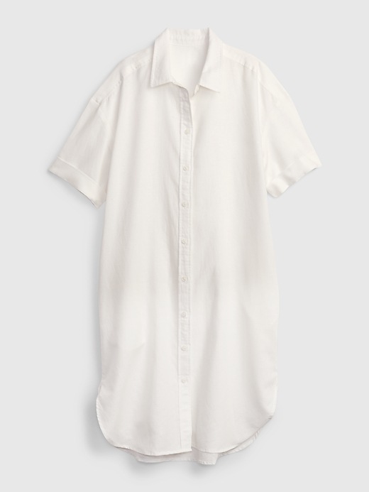 Image number 6 showing, Linen-Cotton Shirtdress