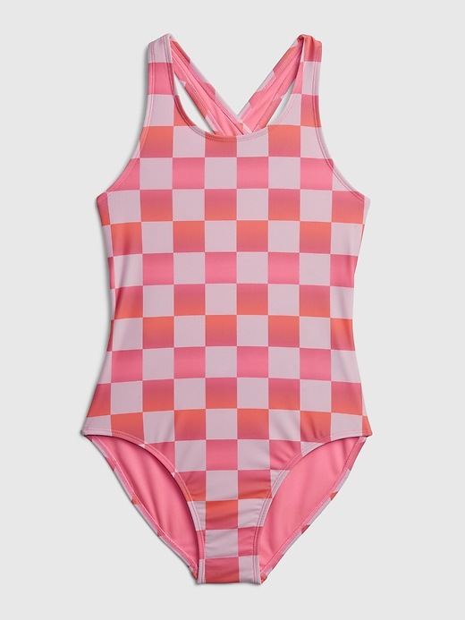 Image number 4 showing, Kids Recycled Graphic Swim One-Piece