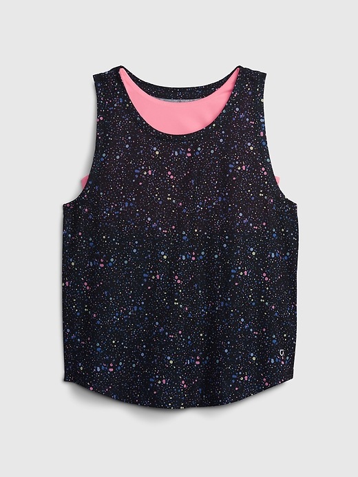 1 of 8 showing, with the color multi paint splatter of product GapFit Kids Tank Set