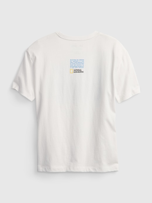 2 of 8 showing, with the color new off white of product GapKids &#124 National Geographic 100% Organic Cotton Graphic T-Shirt