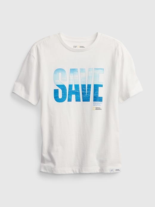 1 of 8 showing, with the color new off white of product GapKids &#124 National Geographic 100% Organic Cotton Graphic T-Shirt
