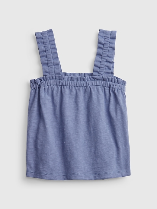 1 of 8 showing, with the color larkspur blue of product Toddler Ruched Tank Top