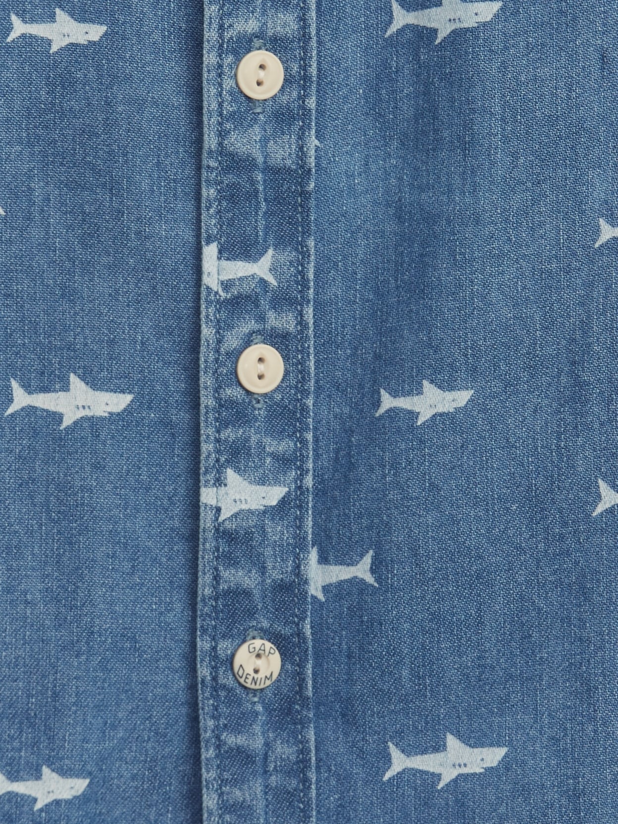 Toddler Denim ButtonDown Shirt with Washwell Gap