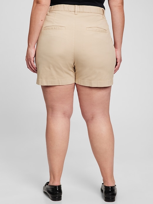 High Rise Pleated Khaki Shorts Gap