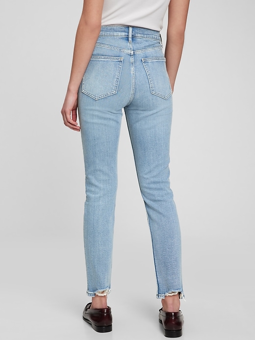 2 of 8 showing, with the color authentic light destroy of product High Rise Vintage Slim Jeans with Washwell