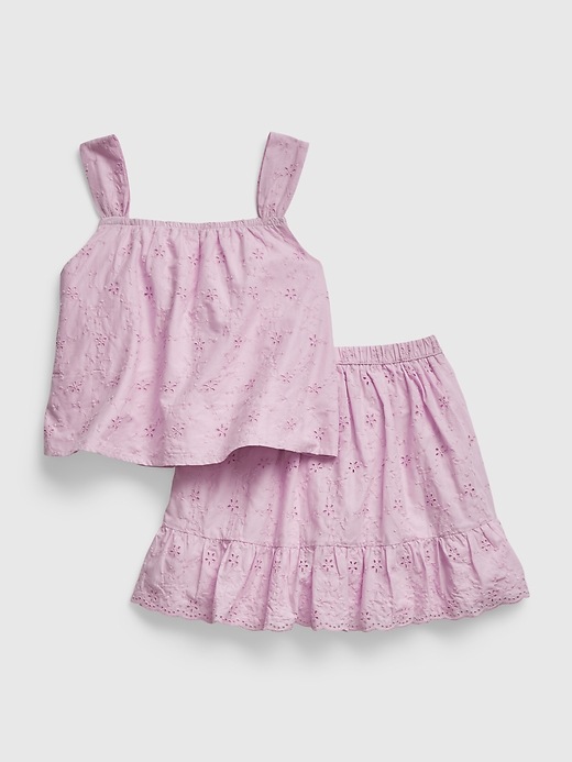 1 of 8 showing, with the color light iris of product Kids Tank & Skirt Outfit Set