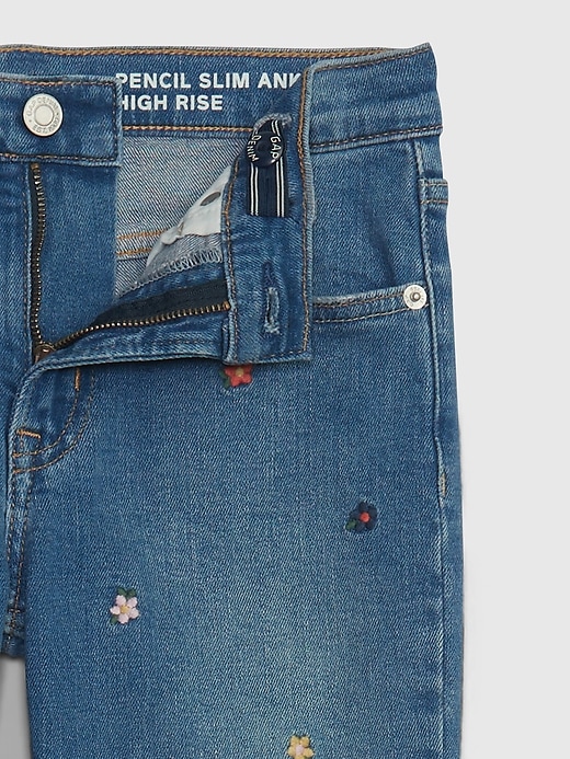 Image number 2 showing, Kids' High Rise Embroidered Pencil Slim Fit Jeans