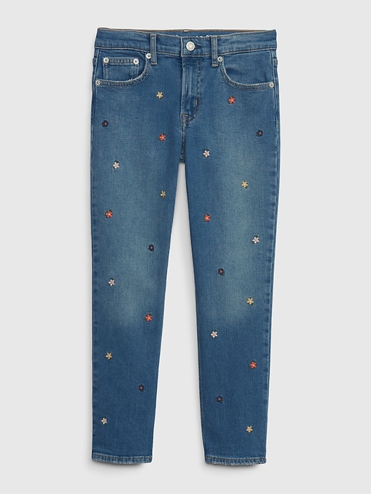 Image number 1 showing, Kids' High Rise Embroidered Pencil Slim Fit Jeans