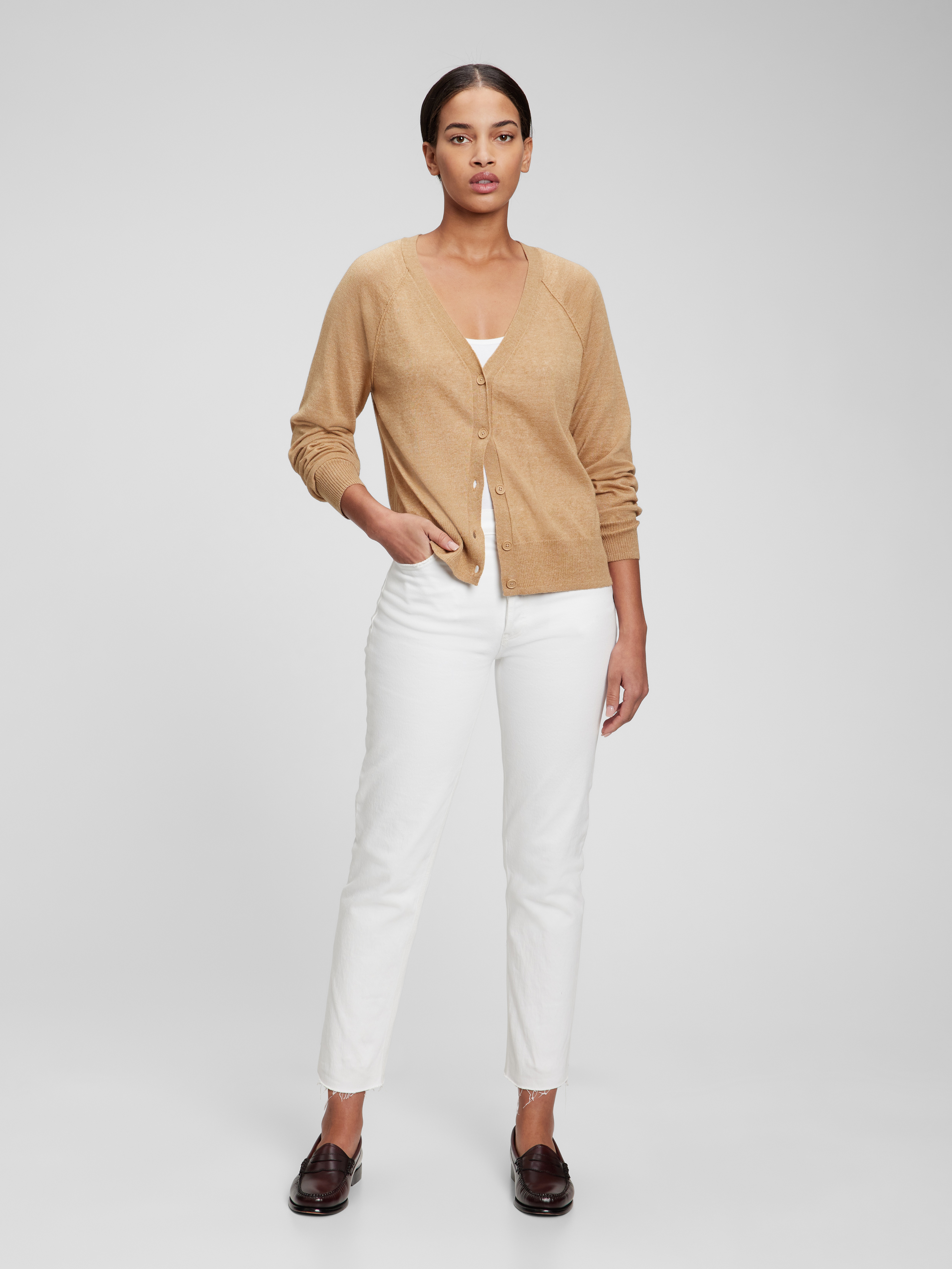 Linen Blend Cardigan | Gap