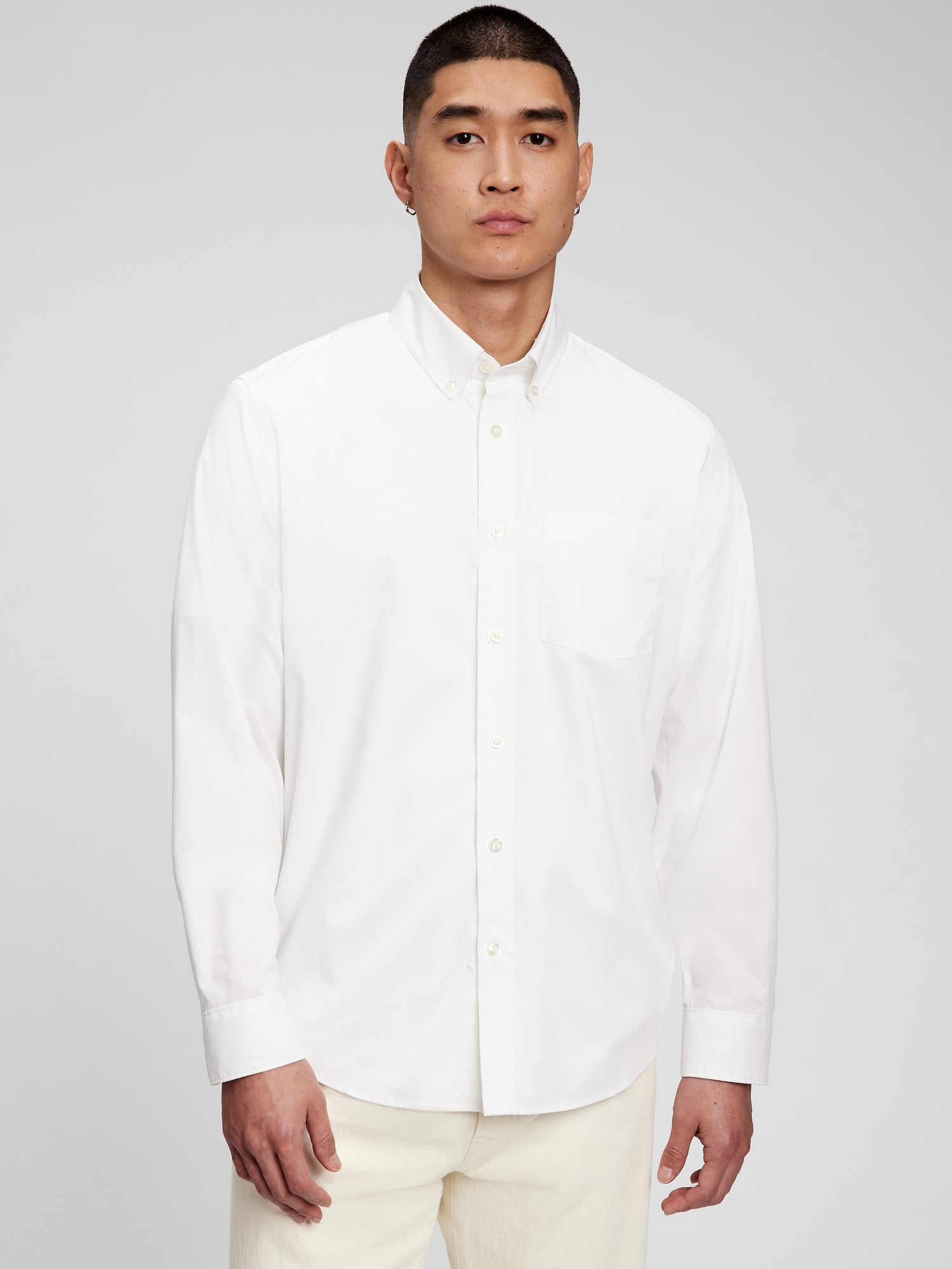 Gap All-day Poplin Shirt In Untucked Fit In White