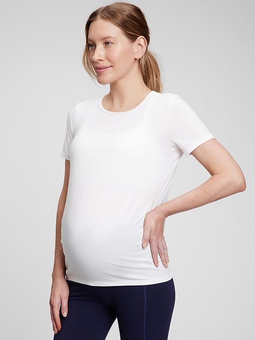 View large product image 1 of 1. Maternity GapFit Breathe Side Shirring T-Shirt