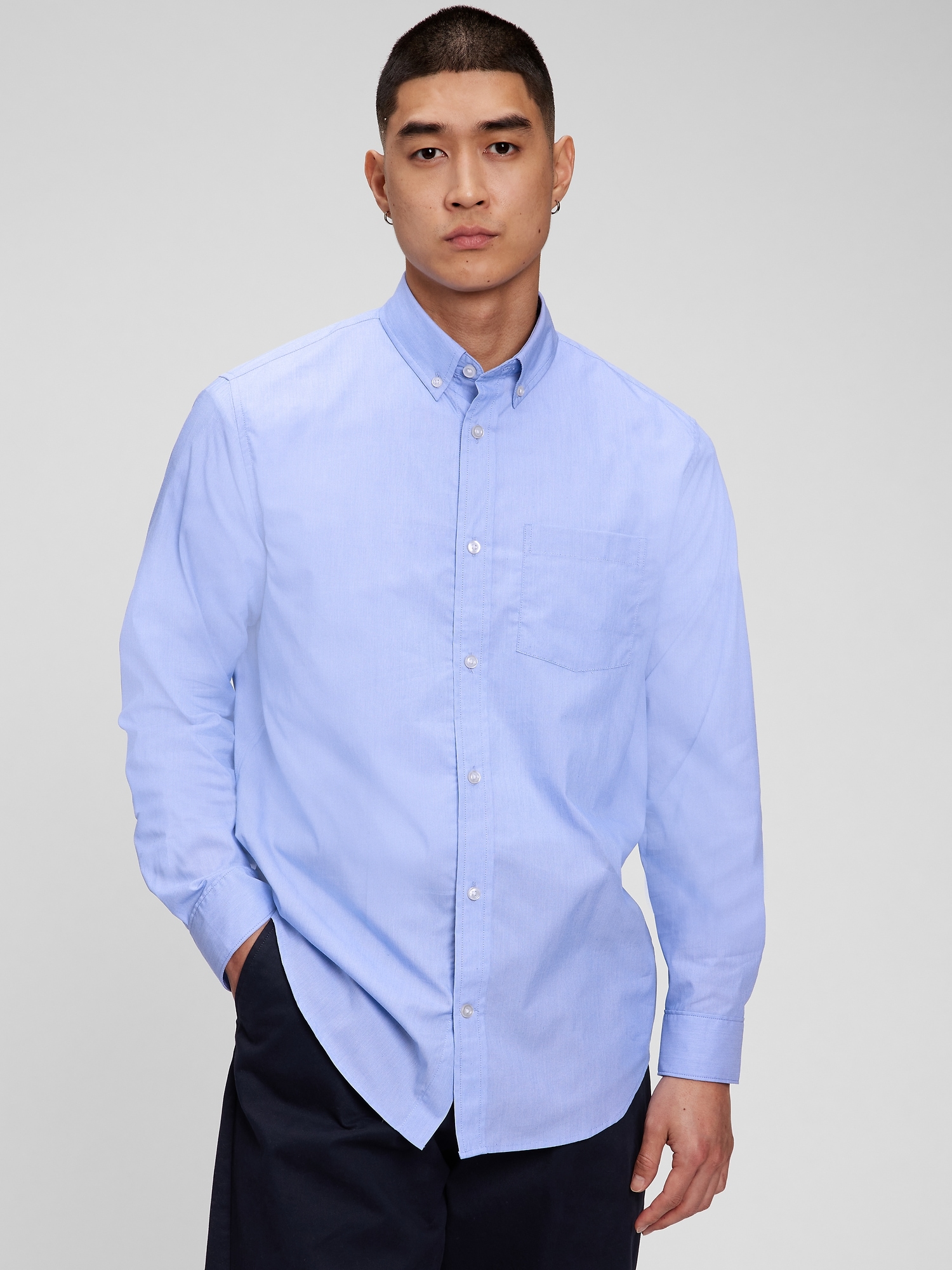 Gap All-day Poplin Shirt In Standard Fit In Light Blue