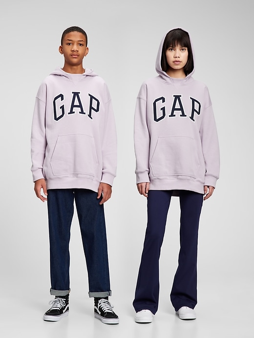 1 of 8 showing, with the color lavender of product Teen Gap Logo Hoodie