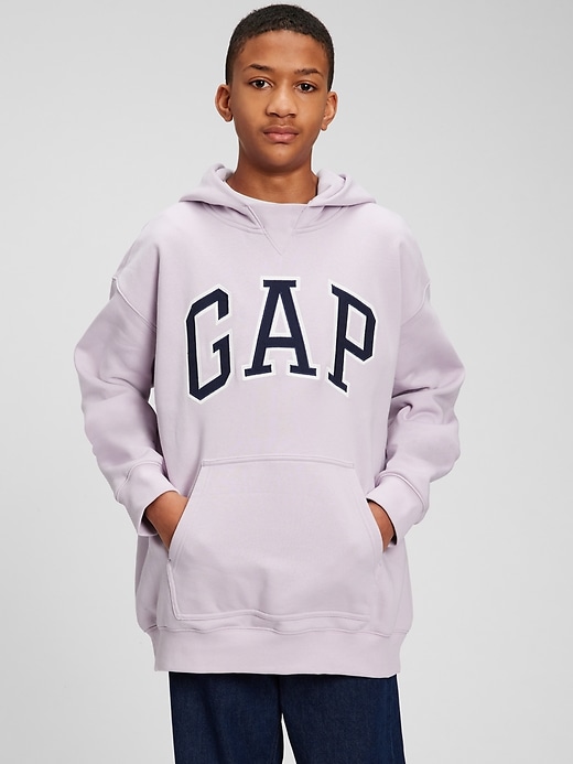 2 of 8 showing, with the color lavender of product Teen Gap Logo Hoodie