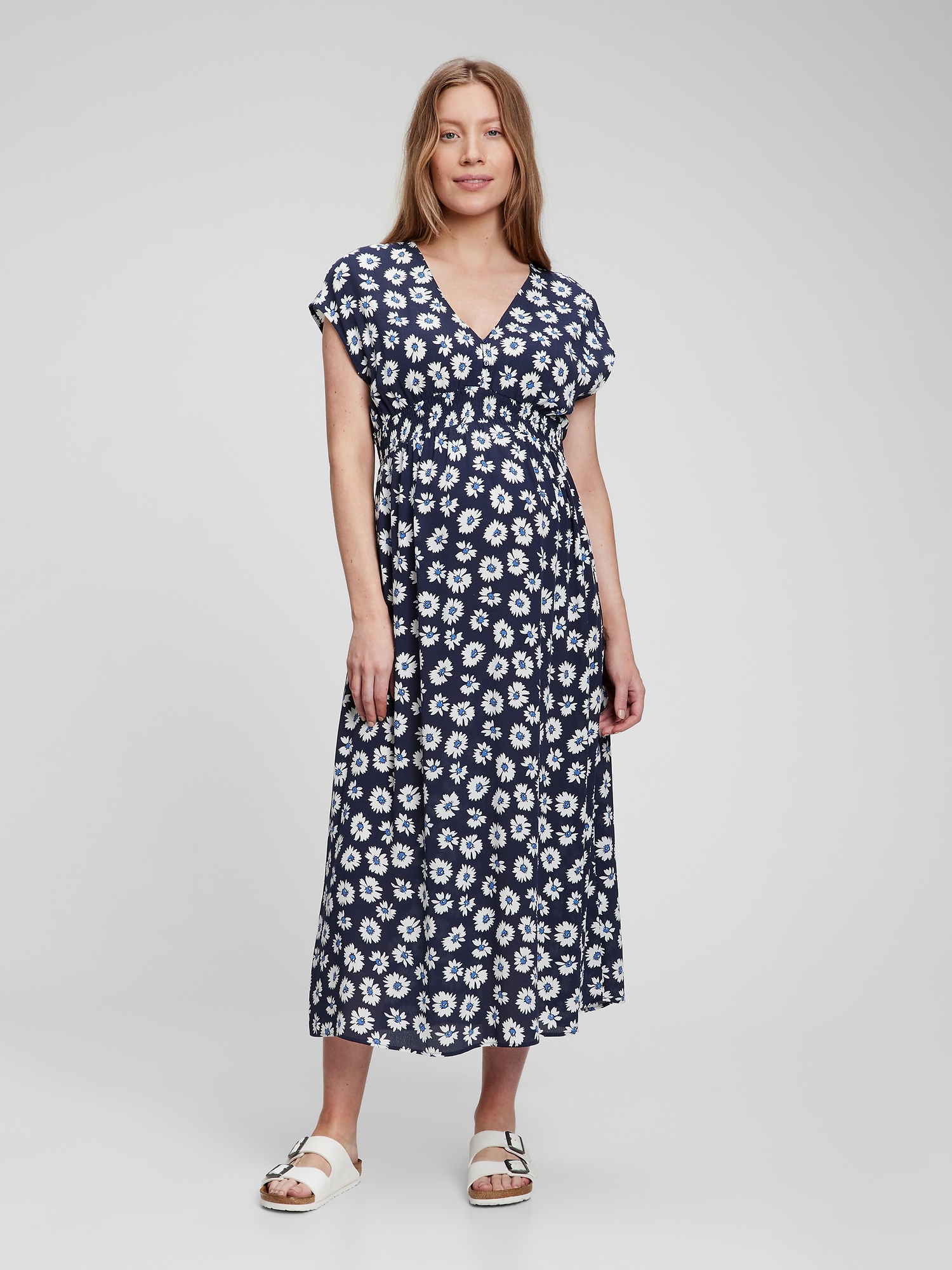Maternity Empire Waist Midi Dress Gap