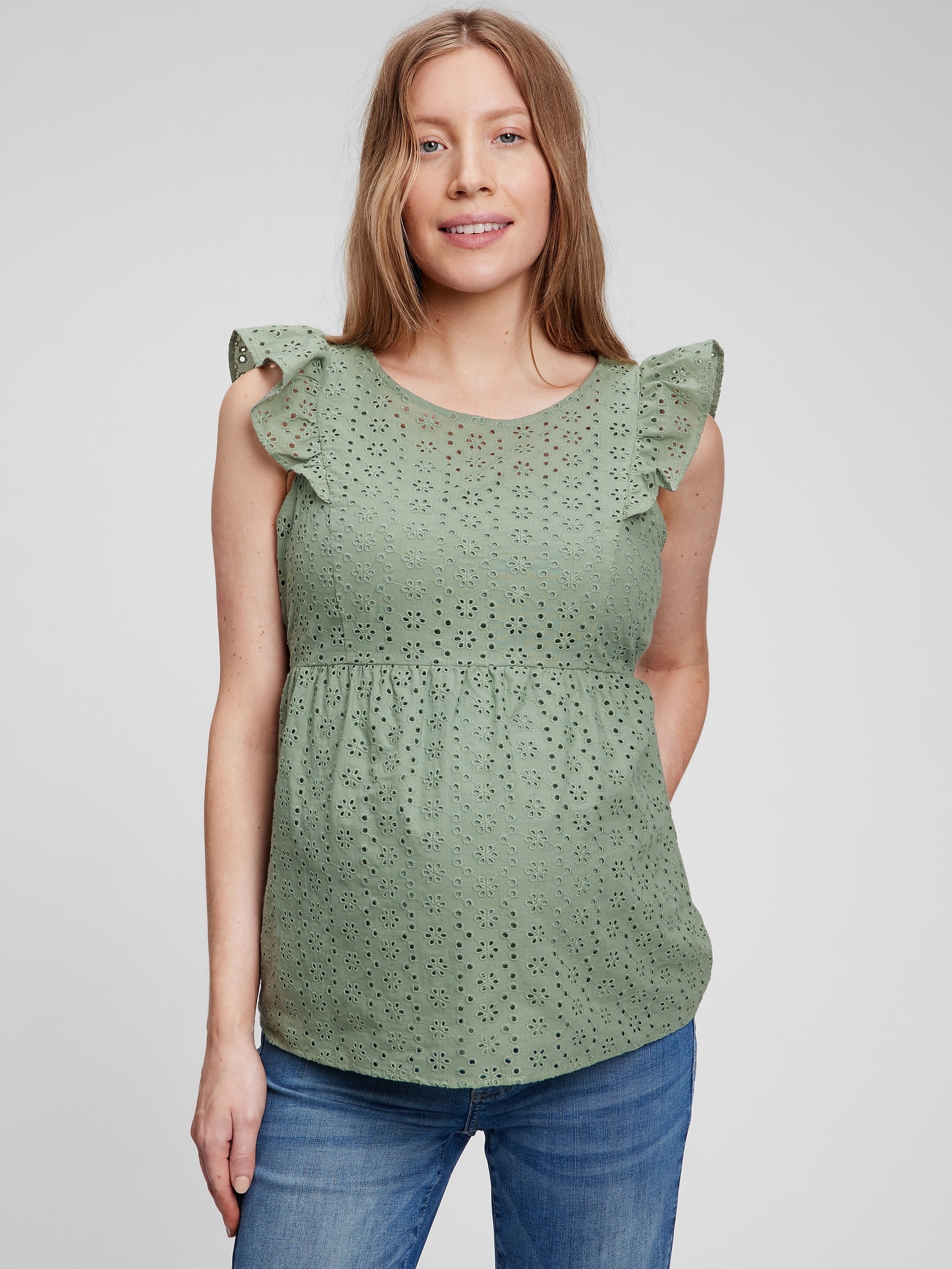 Maternity Eyelet Lace Top Gap