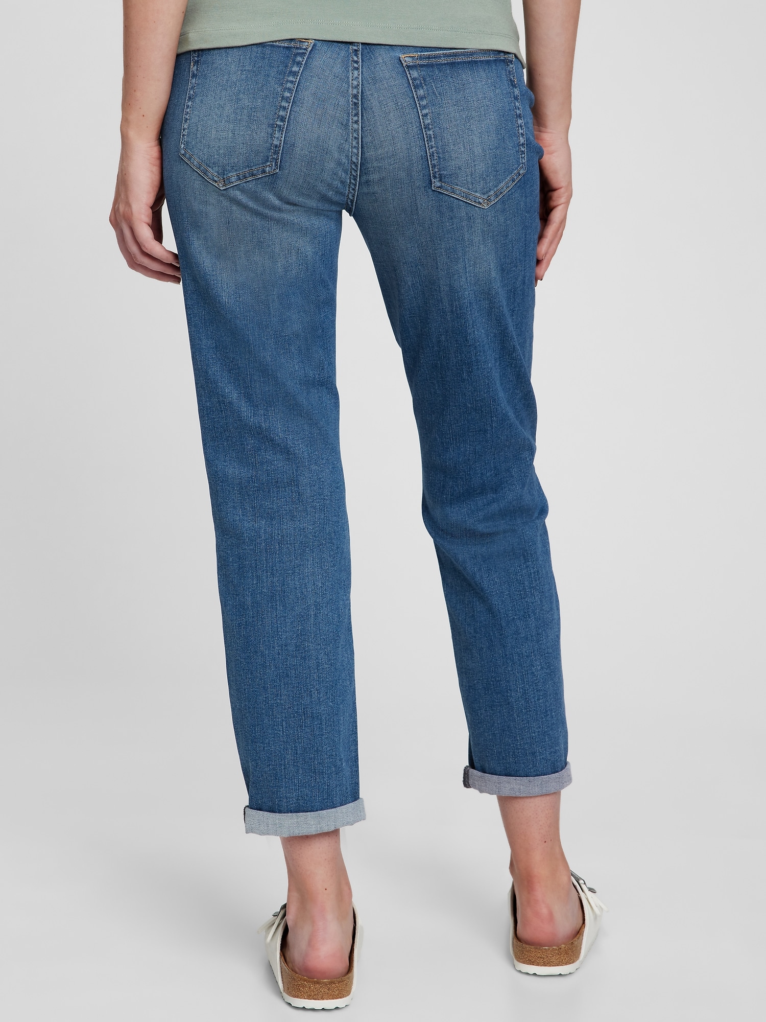 Maternity Inset Panel Girlfriend Jeans with Washwell Gap